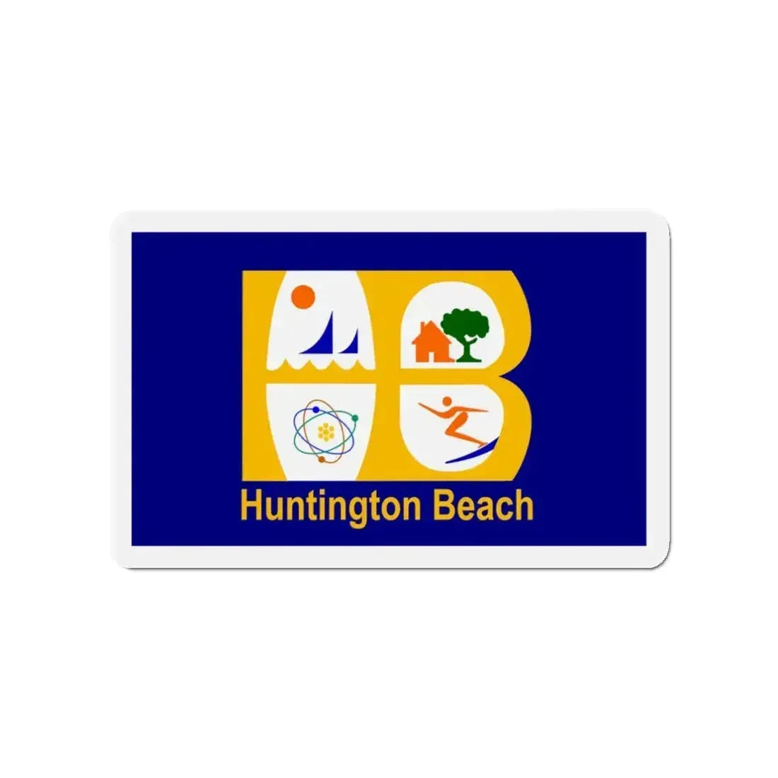 Flag of Huntington Beach California - Refrigerator Magnet - The Sticker Space
