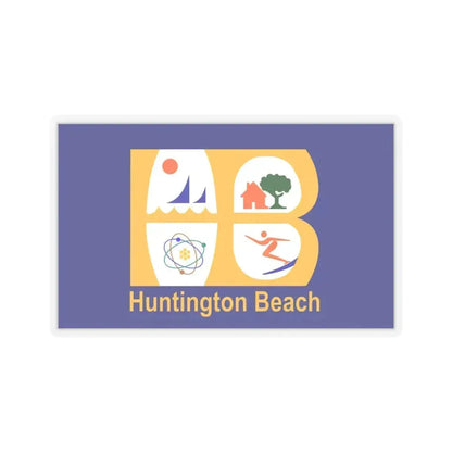 Flag of Huntington Beach, California - STICKER Vinyl Kiss-Cut Decal 6 Inch Transparent - The Sticker Space