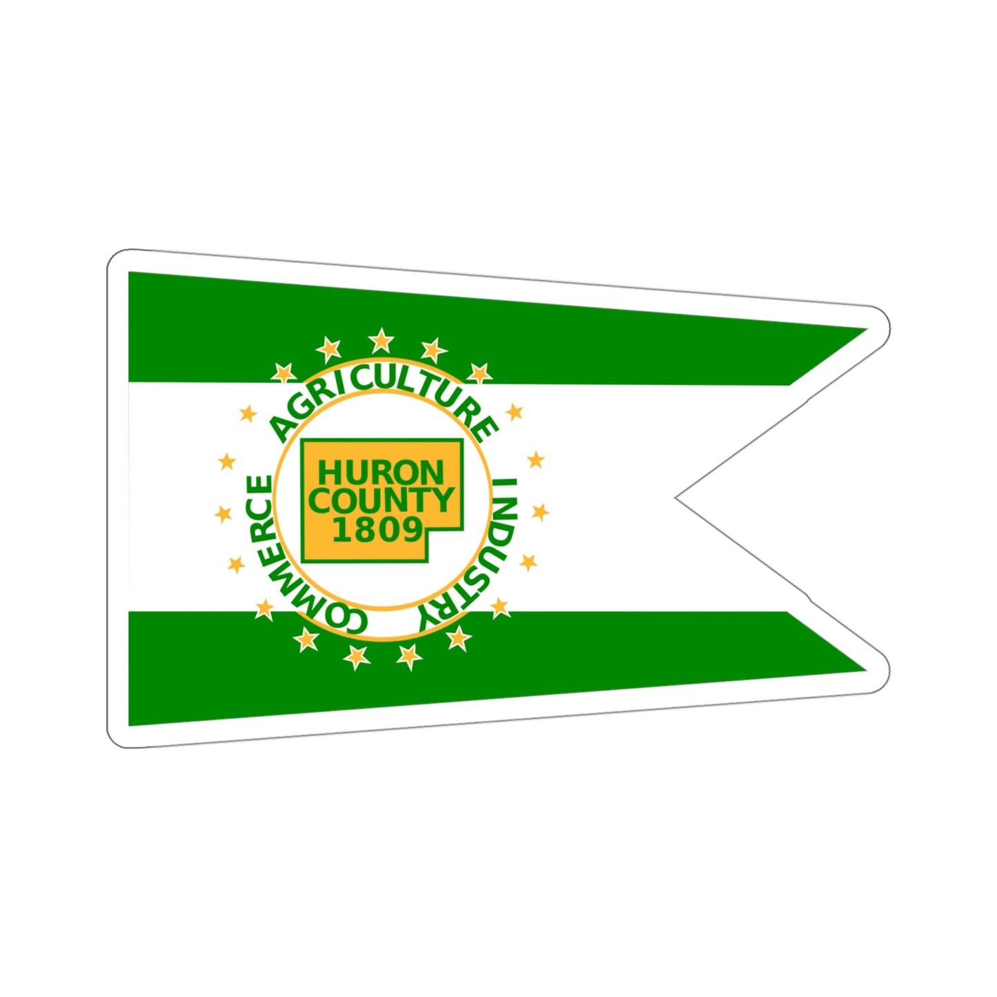 Flag of Huron County Ohio STICKER Vinyl Die-Cut Decal-4 Inch-The Sticker Space