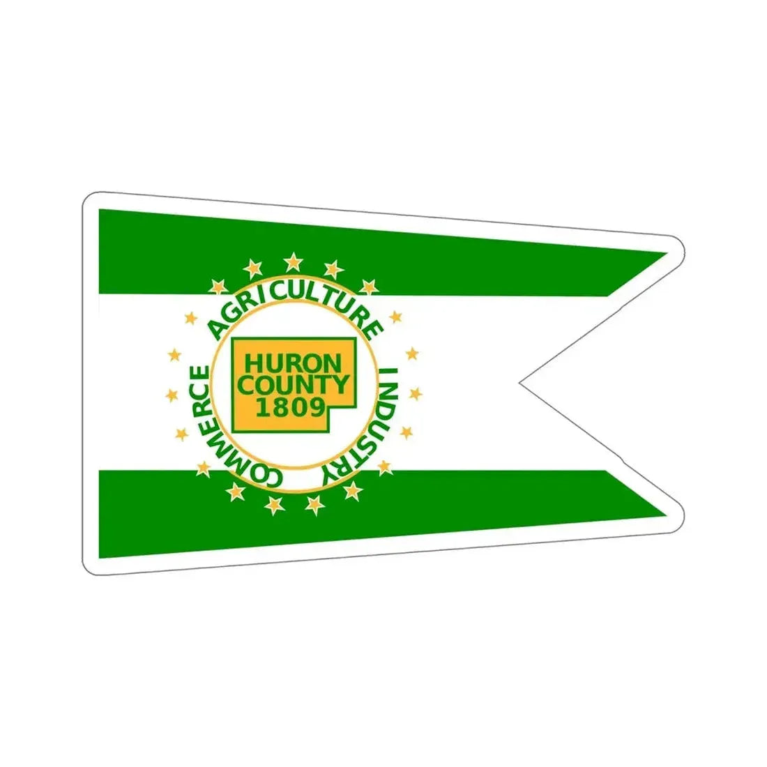 Flag of Huron County Ohio STICKER Vinyl Die-Cut Decal - The Sticker Space