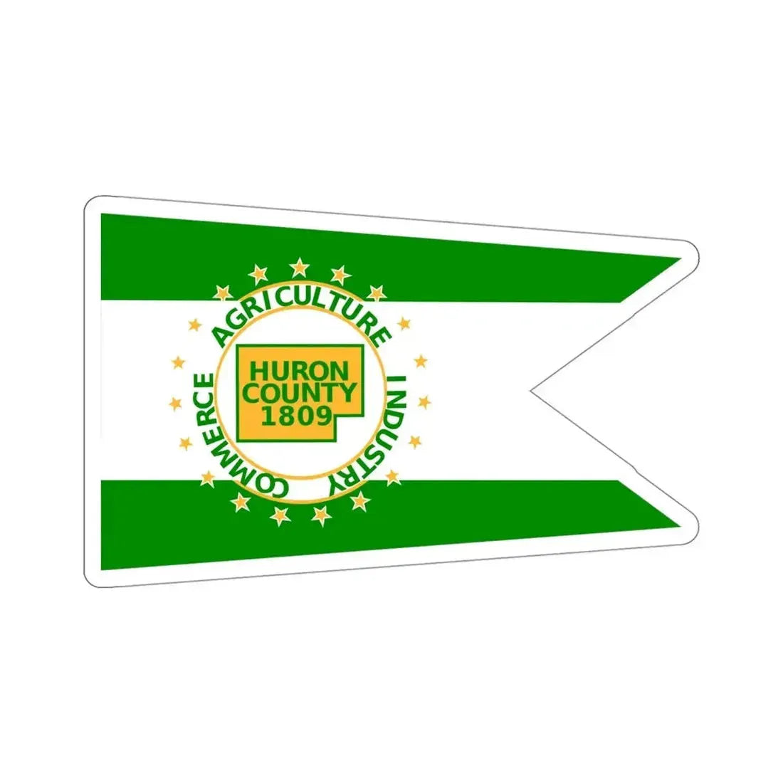 Flag of Huron County Ohio STICKER Vinyl Die-Cut Decal - The Sticker Space