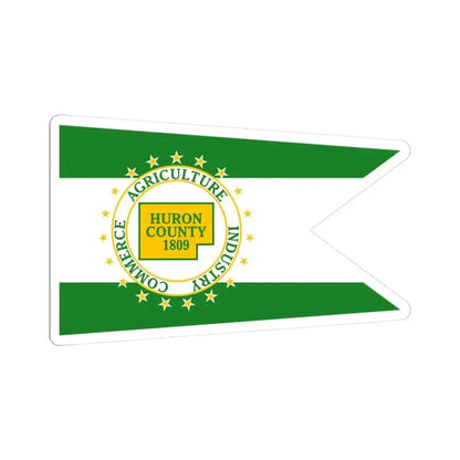 Flag of Huron County Ohio (United States) STICKER Vinyl Kiss-Cut Decal 3 Inch White - The Sticker Space
