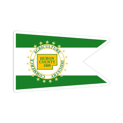 Flag of Huron County Ohio (United States) STICKER Vinyl Kiss-Cut Decal 4 Inch White - The Sticker Space
