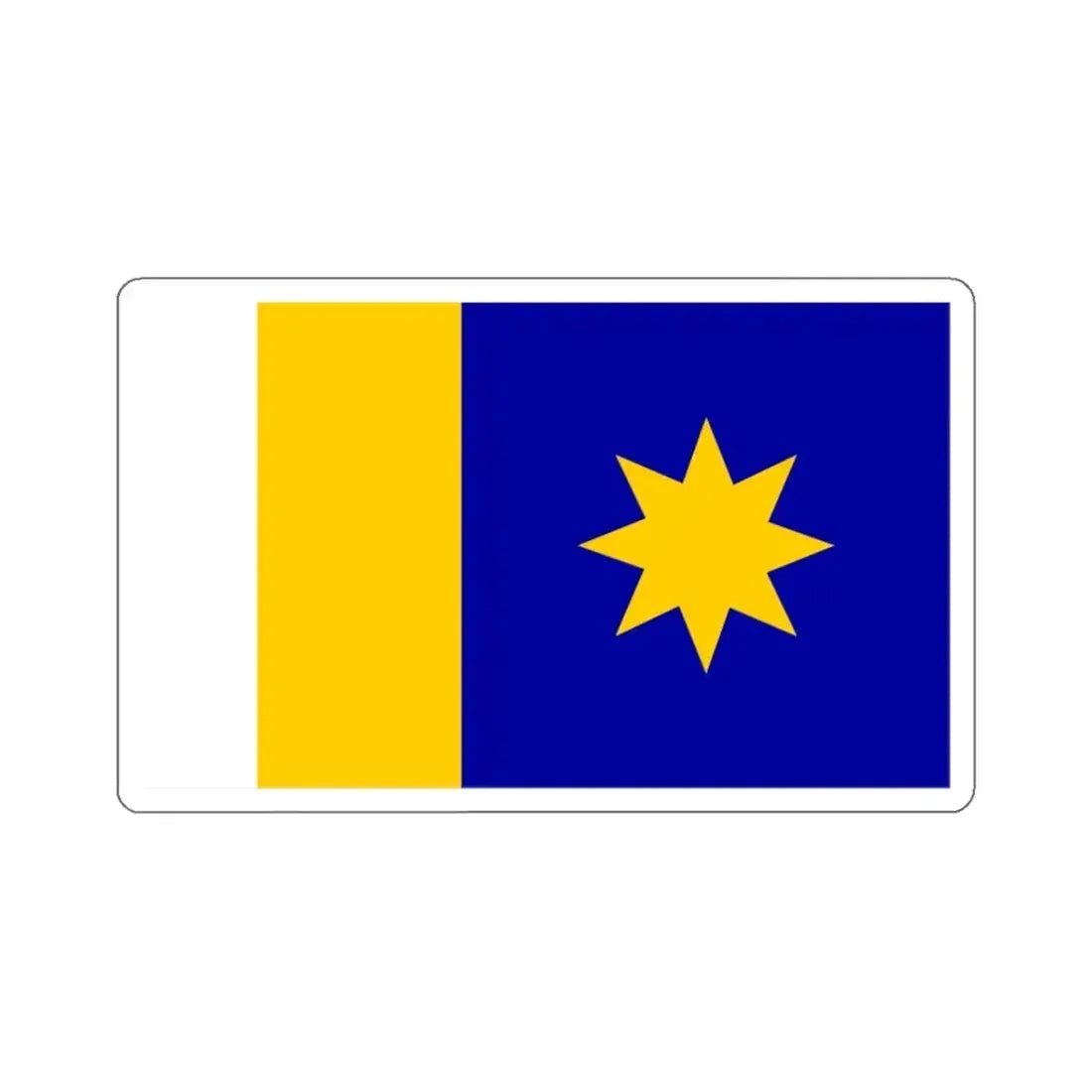 Flag of Hutchinson, Kansas - STICKER Vinyl Kiss-Cut Decal 3 Inch White - The Sticker Space