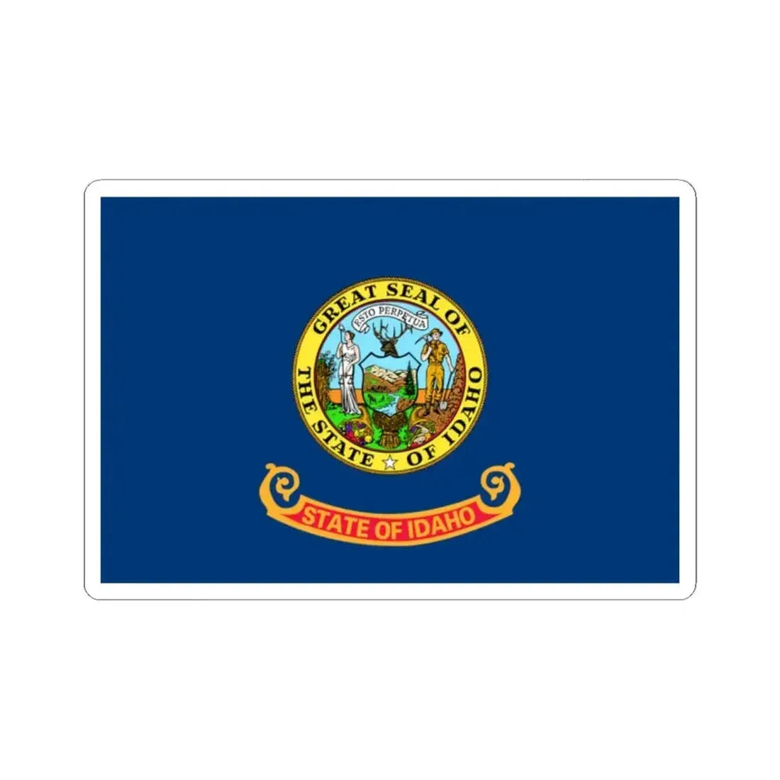 Flag of Idaho 3-2 (United States) STICKER Vinyl Kiss-Cut Decal 2 Inch White - The Sticker Space