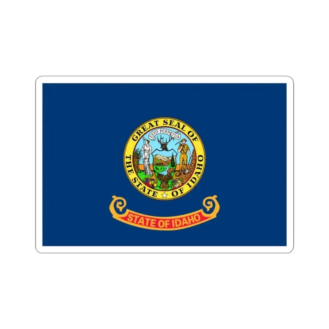 Flag of Idaho 3-2 (United States) STICKER Vinyl Kiss-Cut Decal 3 Inch White - The Sticker Space