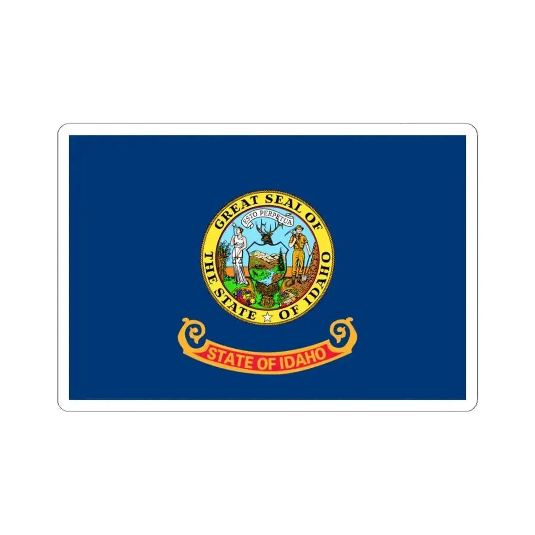Flag of Idaho 3-2 (United States) STICKER Vinyl Kiss-Cut Decal 6 Inch White - The Sticker Space