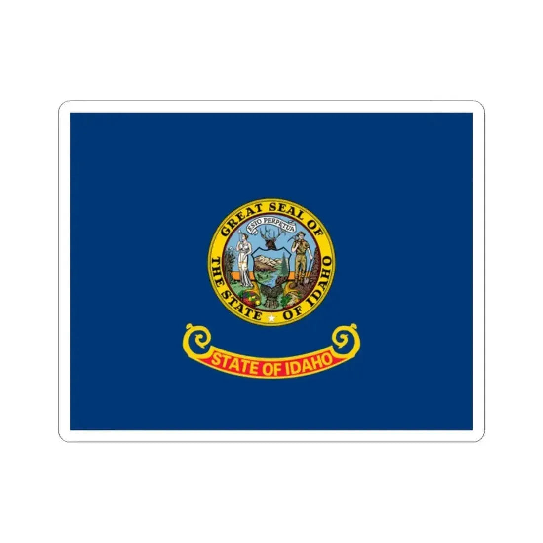 Flag of Idaho (United States) STICKER Vinyl Kiss-Cut Decal 2 Inch White - The Sticker Space
