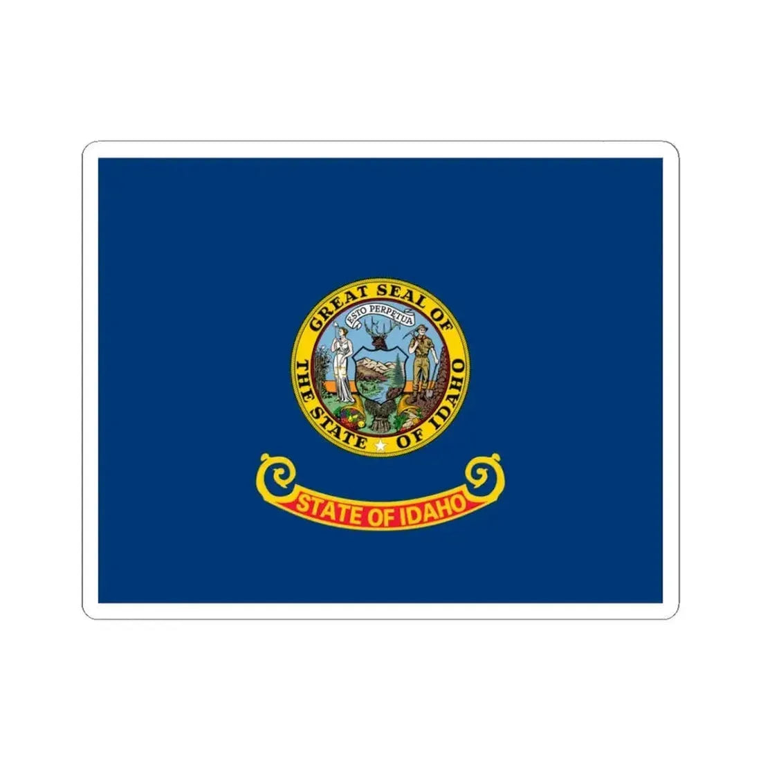 Flag of Idaho (United States) STICKER Vinyl Kiss-Cut Decal 3 Inch White - The Sticker Space