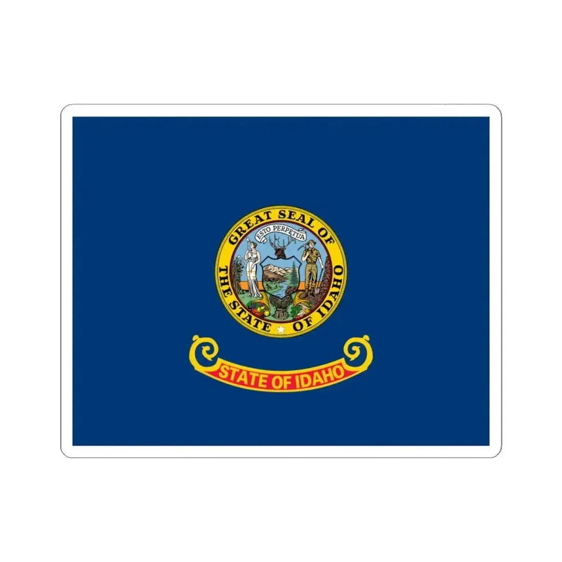 Flag of Idaho (United States) STICKER Vinyl Kiss-Cut Decal 4 Inch White - The Sticker Space