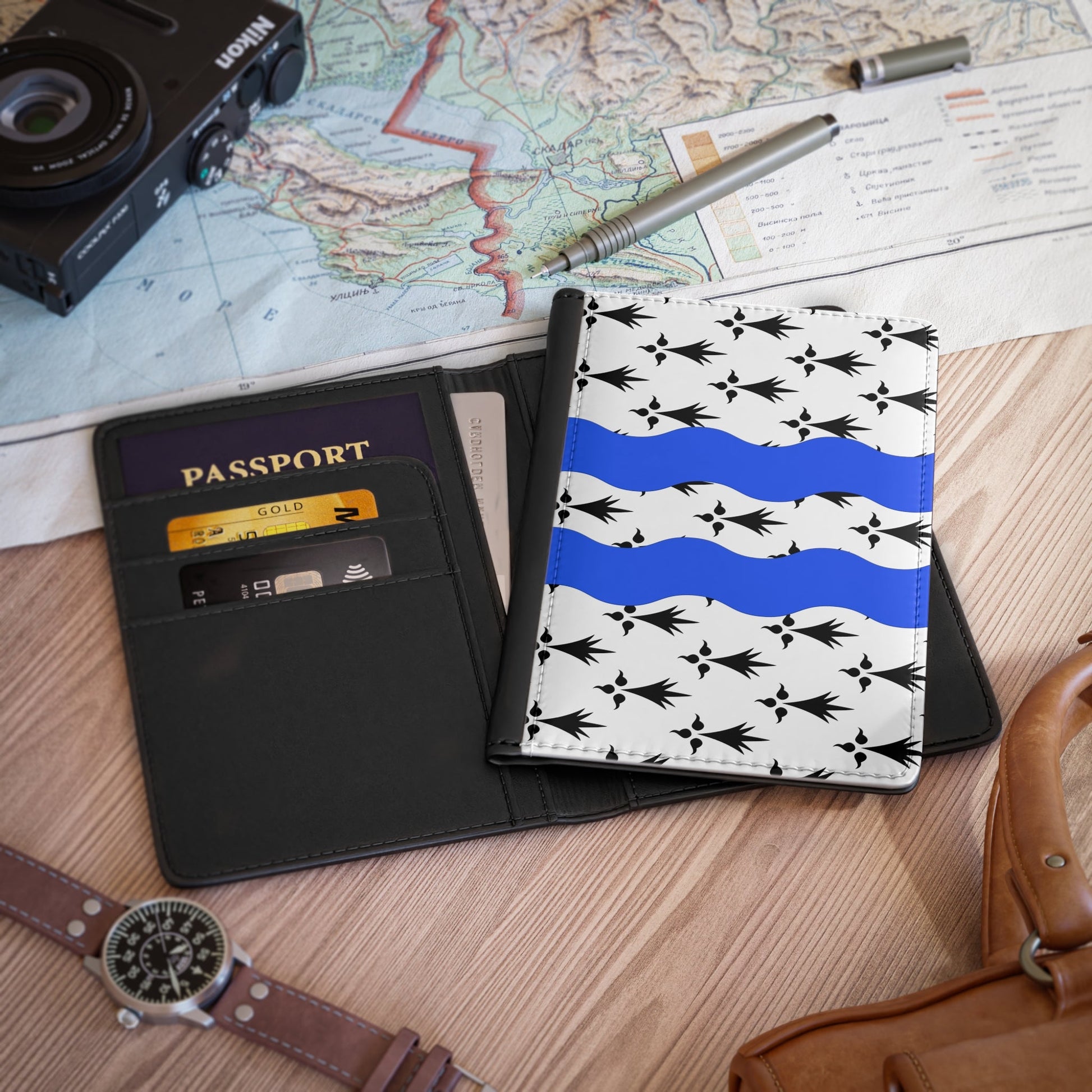 Flag of Ille et Vilaine France 2 - Passport Holder-3.9" x 5.8"-The Sticker Space