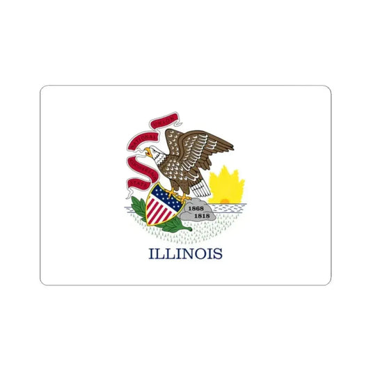 Flag of Illinois 3-2 (United States) STICKER Vinyl Kiss-Cut Decal 2 Inch White - The Sticker Space