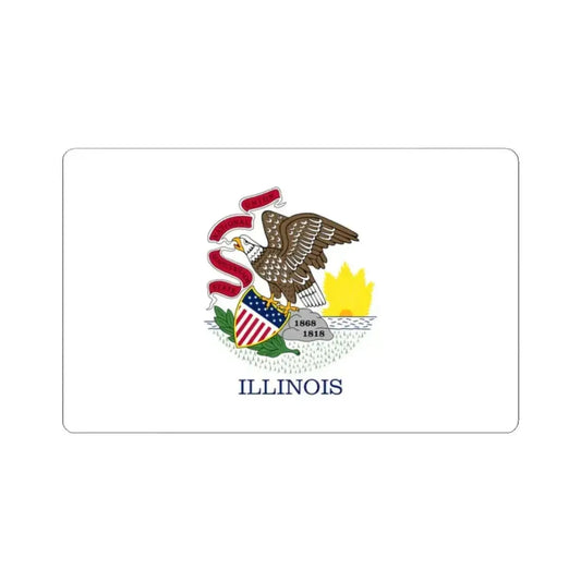 Flag of Illinois (United States) STICKER Vinyl Kiss-Cut Decal 2 Inch White - The Sticker Space
