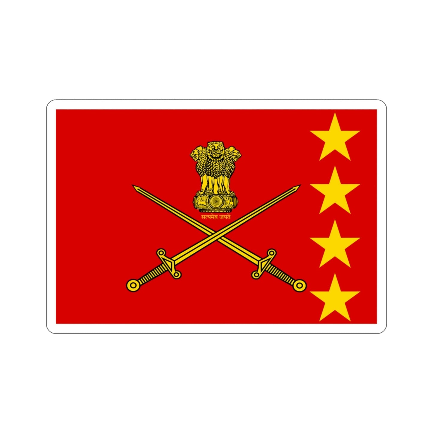 Flag of Indian Generals (India) STICKER Vinyl Die-Cut Decal-3 Inch-The Sticker Space