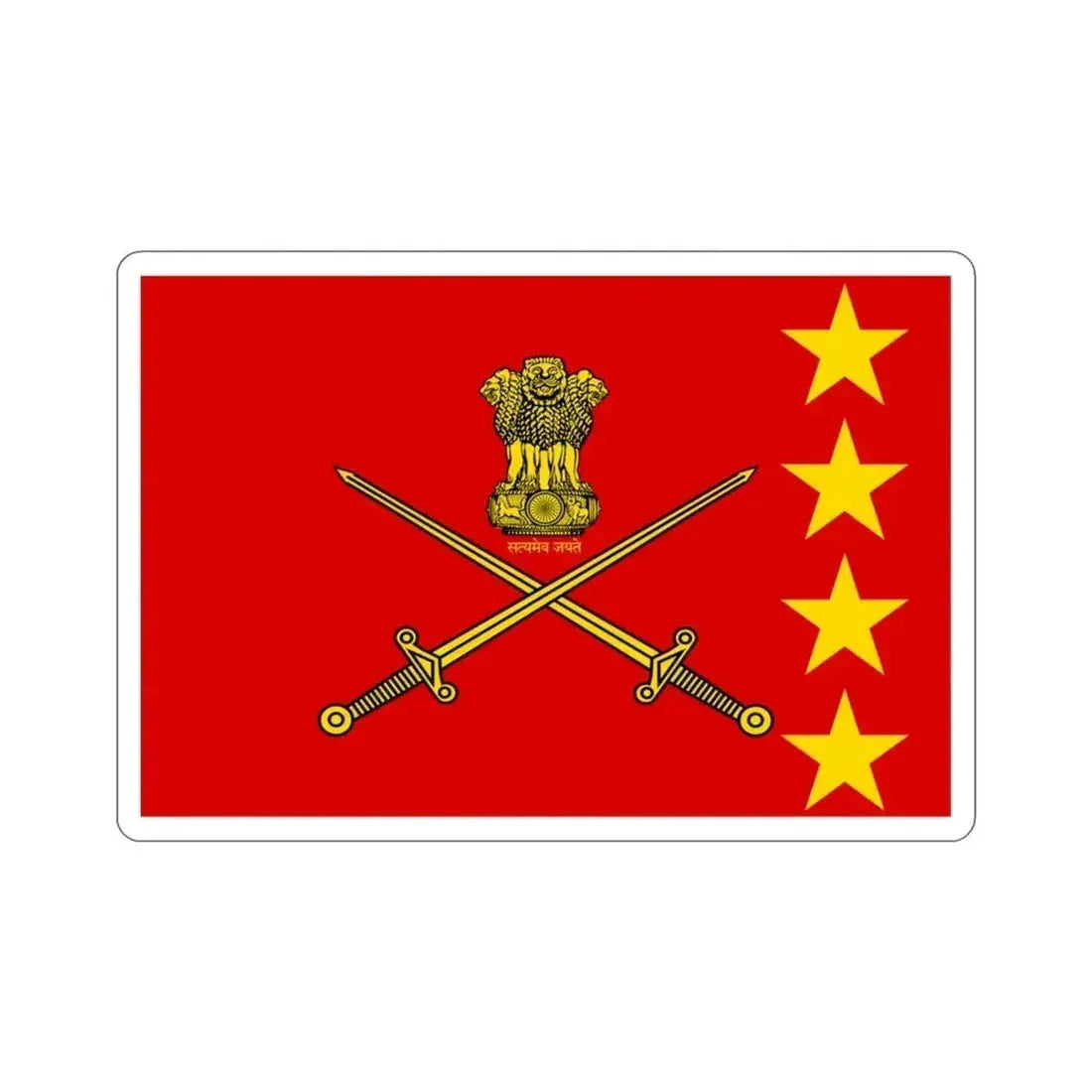 Flag of Indian Generals (India) STICKER Vinyl Die-Cut Decal 3 Inch - The Sticker Space