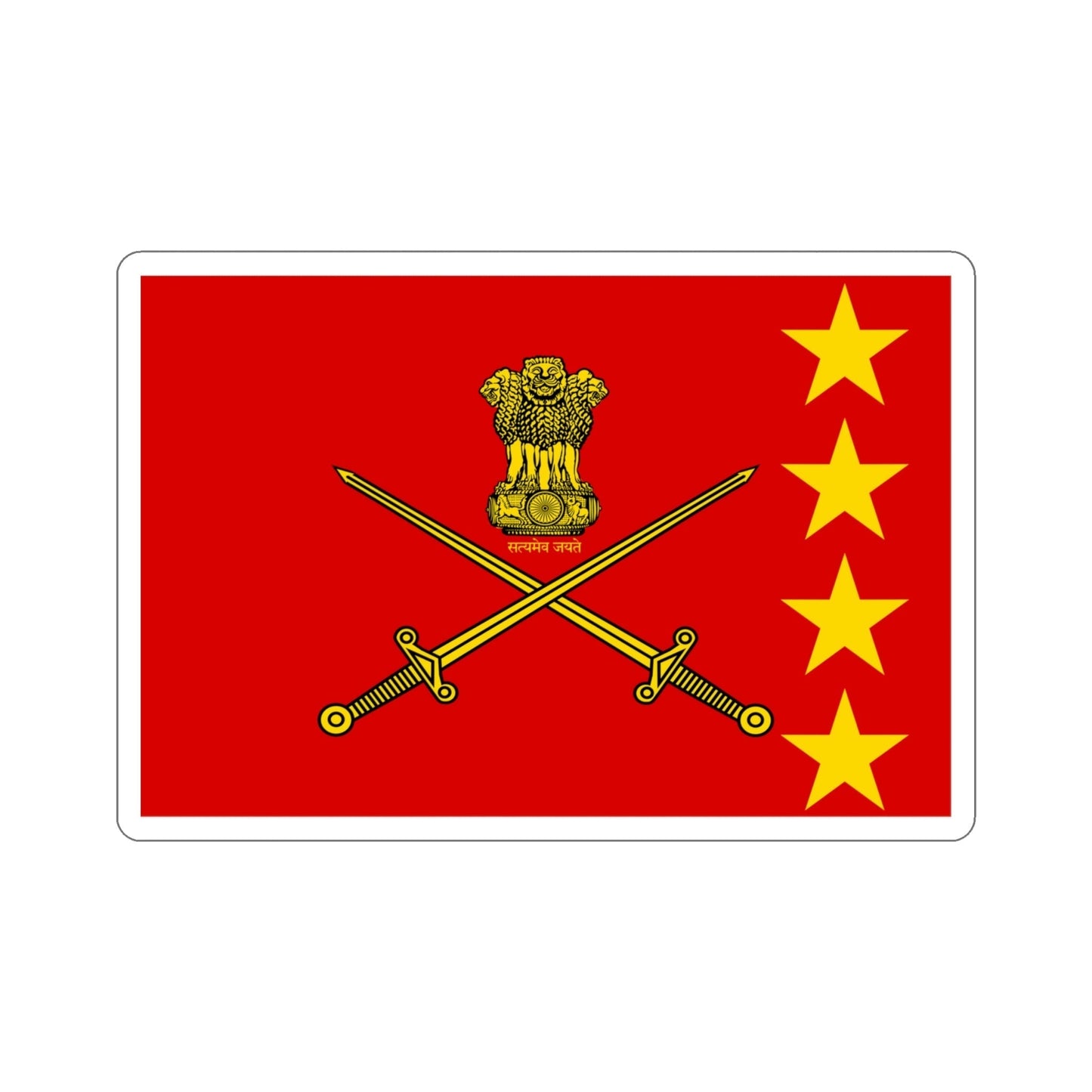 Flag of Indian Generals (India) STICKER Vinyl Die-Cut Decal-4 Inch-The Sticker Space