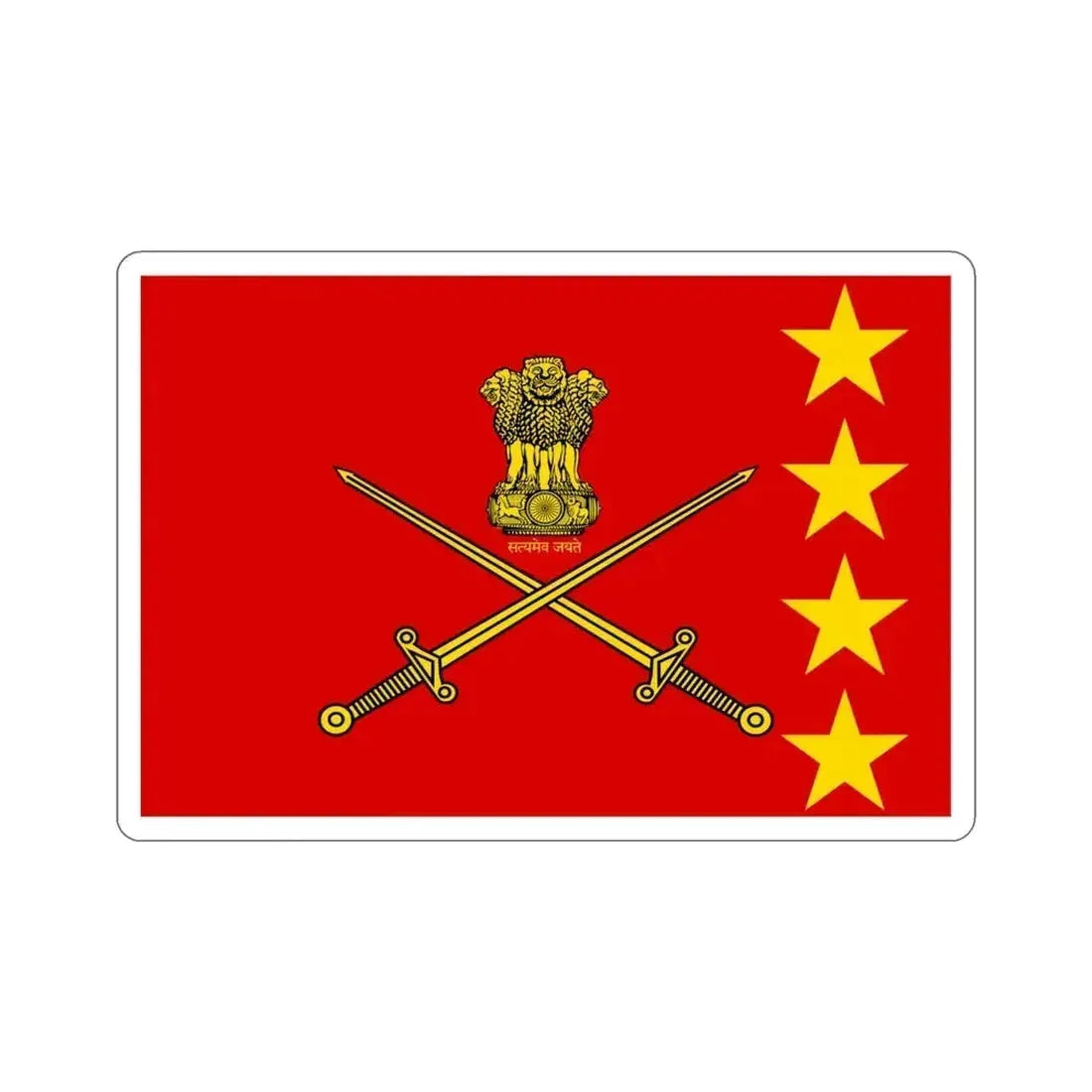 Flag of Indian Generals (India) STICKER Vinyl Die-Cut Decal 4 Inch - The Sticker Space
