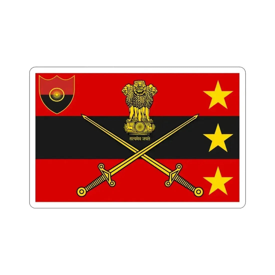 Flag of Indian Vice Chief of Army Staff (India) STICKER Vinyl Die-Cut Decal 3 Inch - The Sticker Space