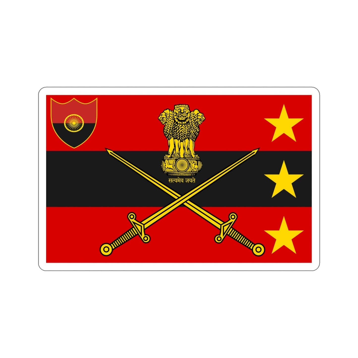 Flag of Indian Vice Chief of Army Staff (India) STICKER Vinyl Die-Cut Decal-5 Inch-The Sticker Space