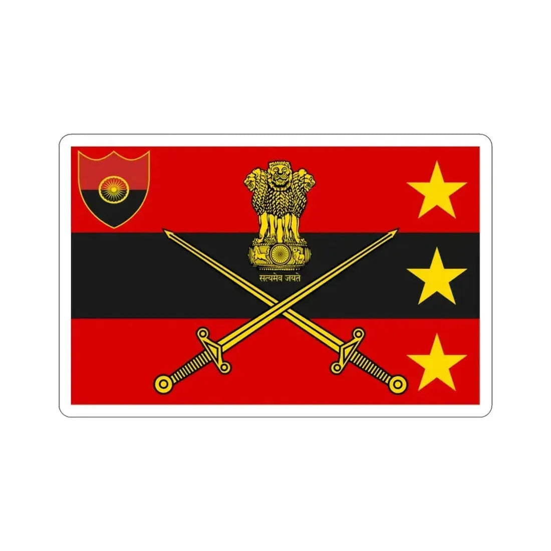 Flag of Indian Vice Chief of Army Staff (India) STICKER Vinyl Die-Cut Decal - The Sticker Space