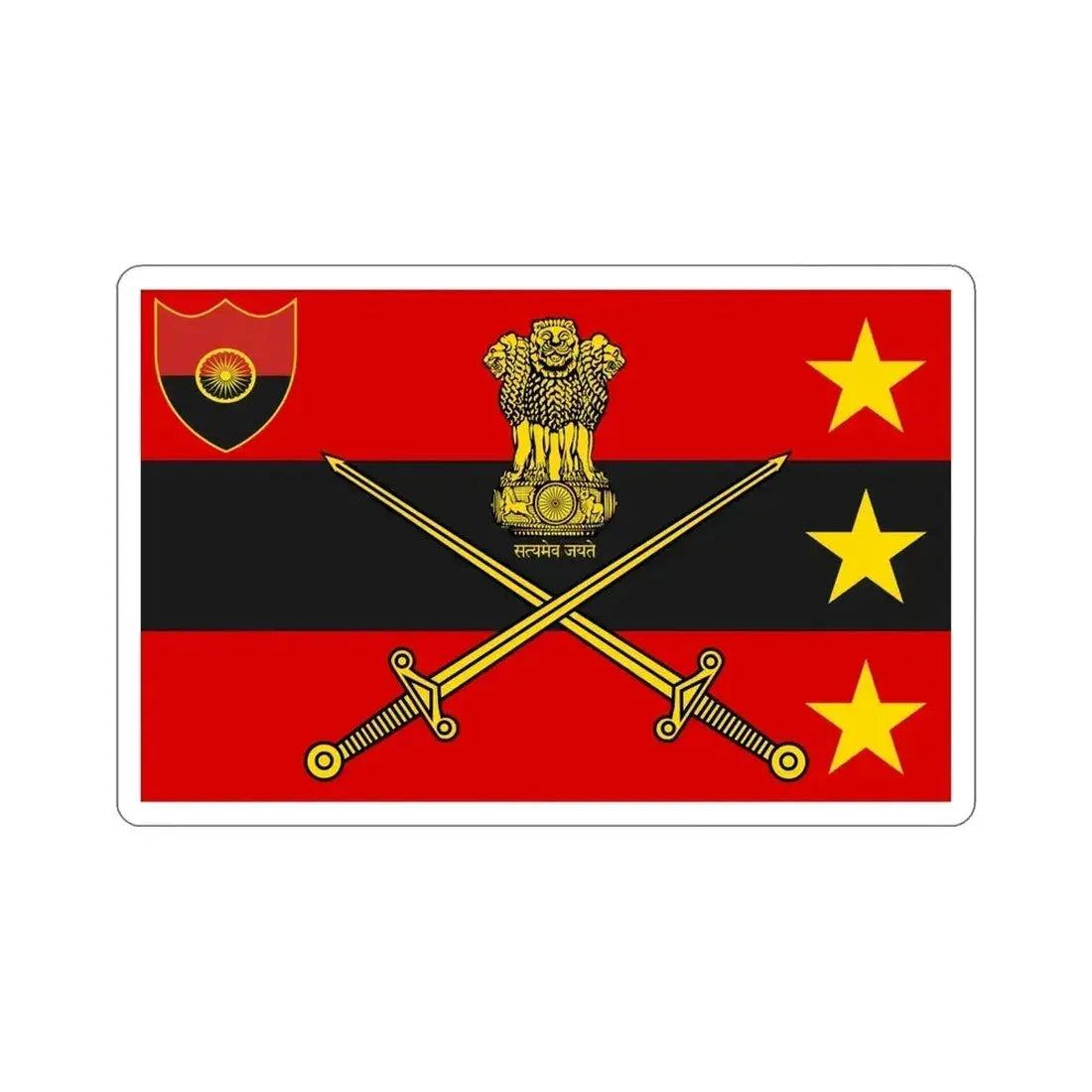 Flag of Indian Vice Chief of Army Staff (India) STICKER Vinyl Die-Cut Decal - The Sticker Space