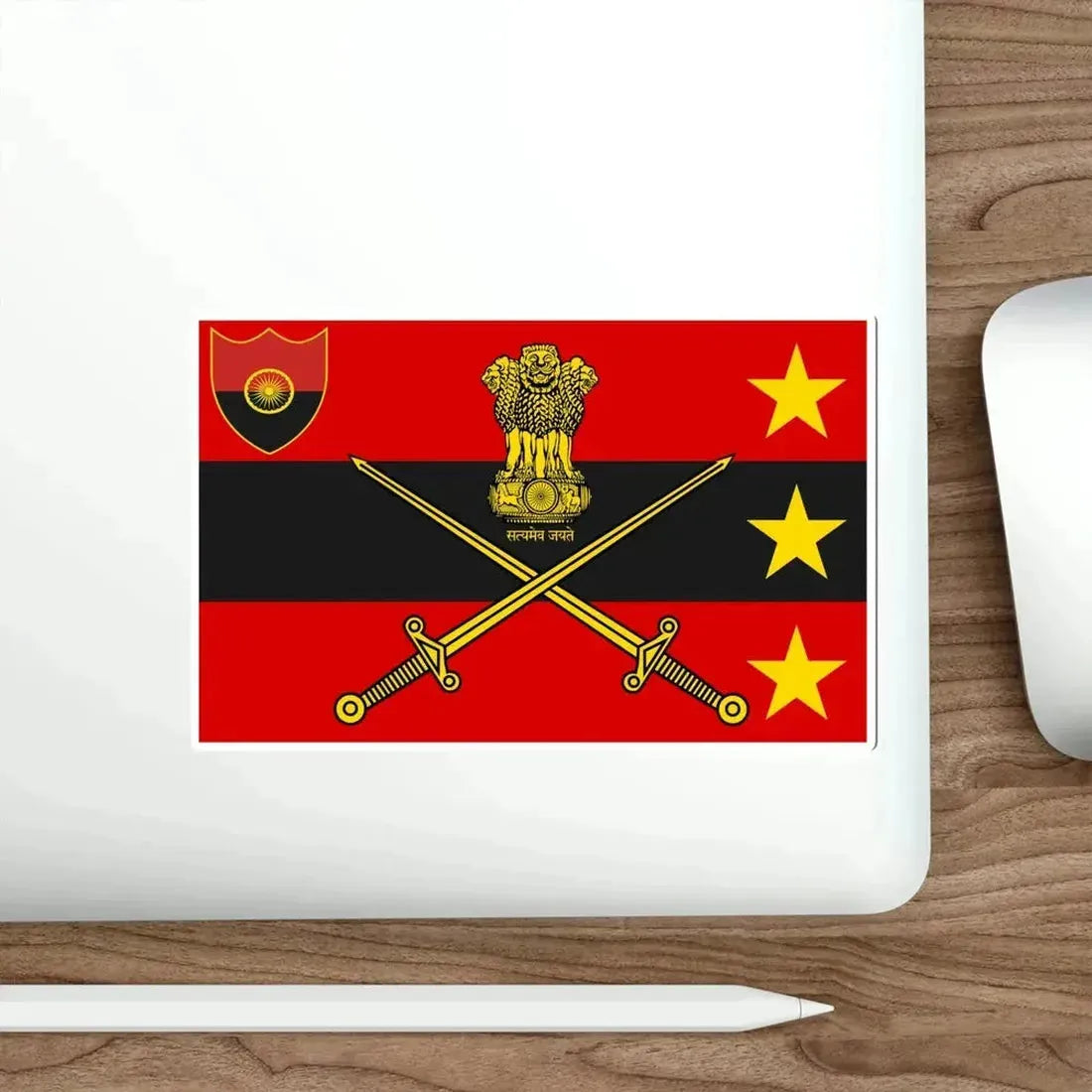 Flag of Indian Vice Chief of Army Staff (India) STICKER Vinyl Die-Cut Decal - The Sticker Space