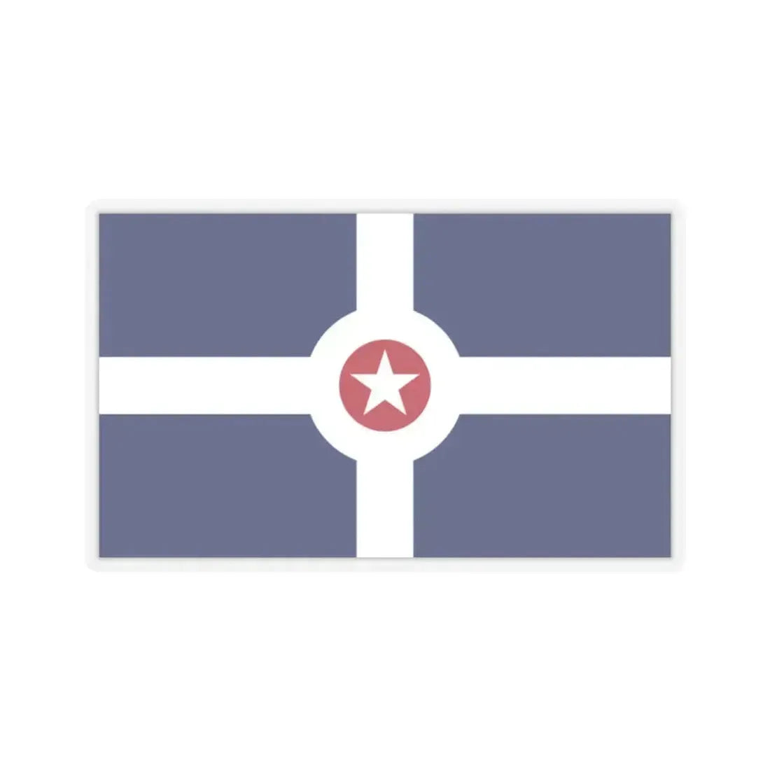 Flag of Indianapolis - STICKER Vinyl Kiss-Cut Decal 2 Inch Transparent - The Sticker Space