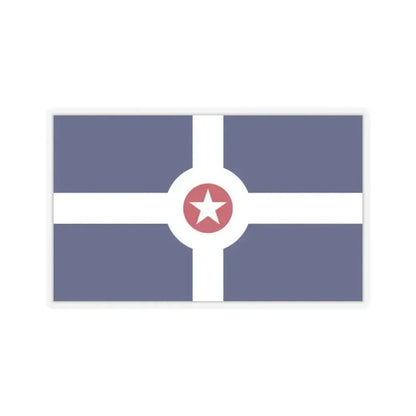 Flag of Indianapolis - STICKER Vinyl Kiss-Cut Decal 2 Inch Transparent - The Sticker Space