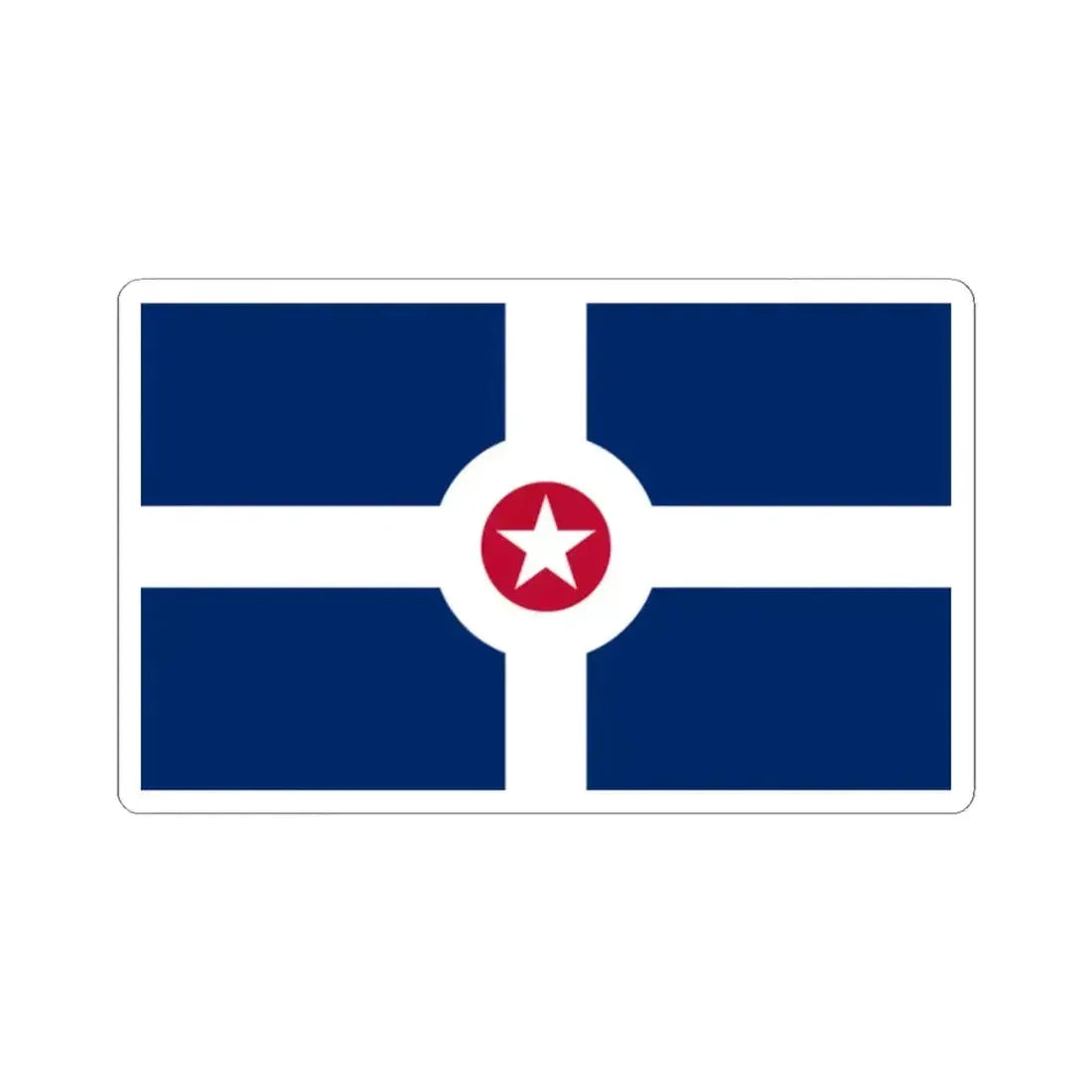 Flag of Indianapolis - STICKER Vinyl Kiss-Cut Decal 2 Inch White - The Sticker Space