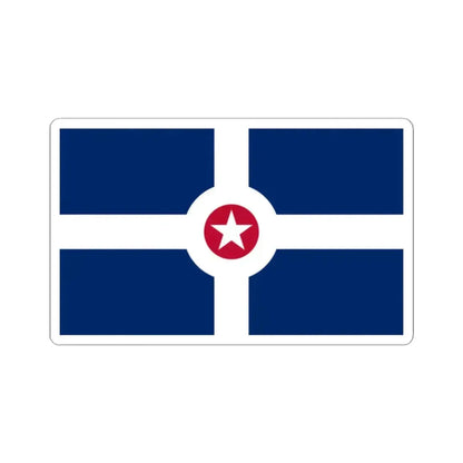 Flag of Indianapolis - STICKER Vinyl Kiss-Cut Decal 2 Inch White - The Sticker Space