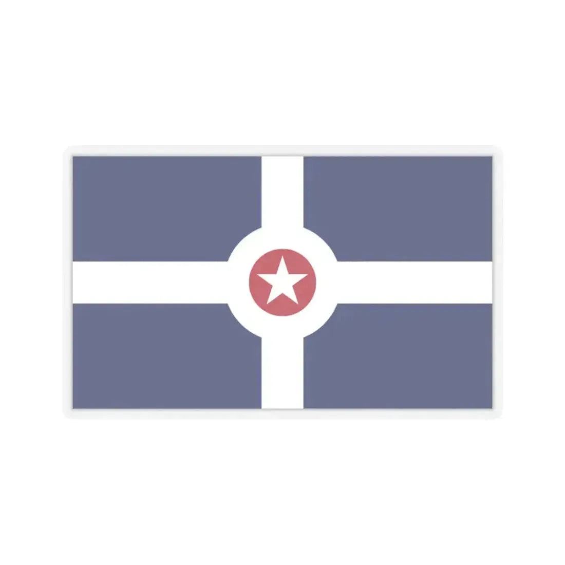 Flag of Indianapolis - STICKER Vinyl Kiss-Cut Decal 3 Inch Transparent - The Sticker Space