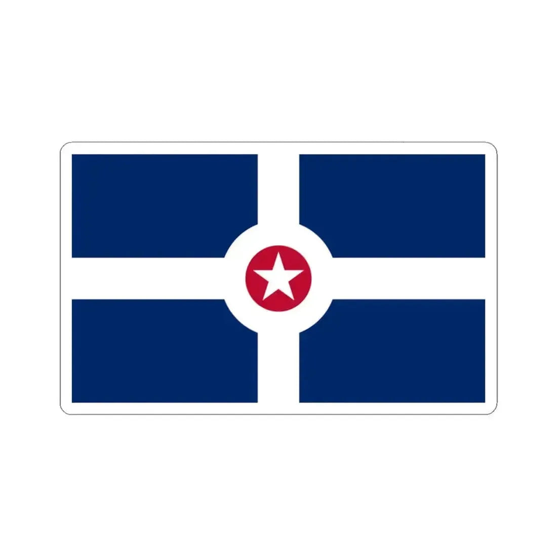 Flag of Indianapolis - STICKER Vinyl Kiss-Cut Decal 3 Inch White - The Sticker Space