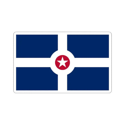 Flag of Indianapolis - STICKER Vinyl Kiss-Cut Decal 3 Inch White - The Sticker Space