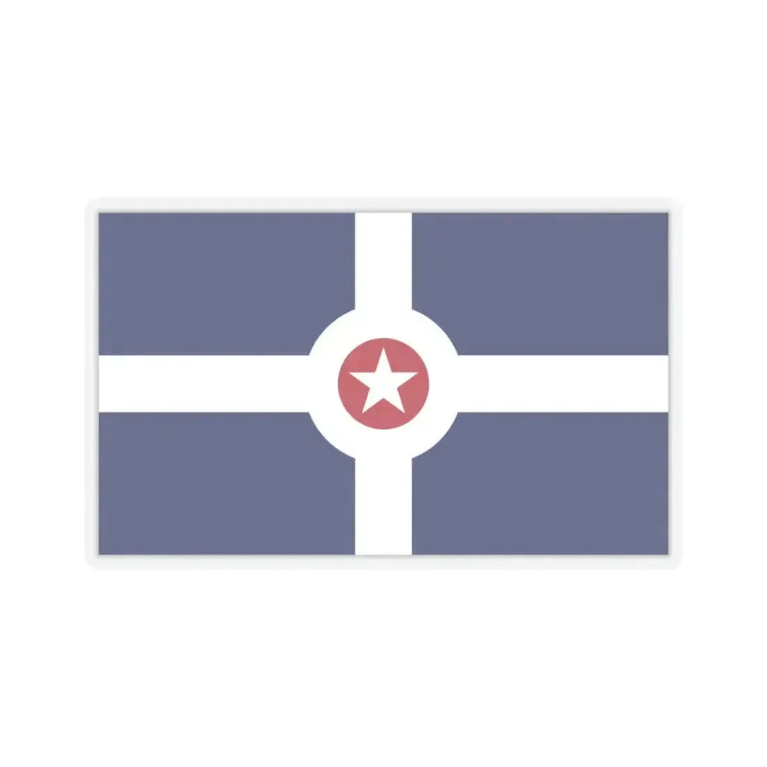 Flag of Indianapolis - STICKER Vinyl Kiss-Cut Decal 4 Inch Transparent - The Sticker Space