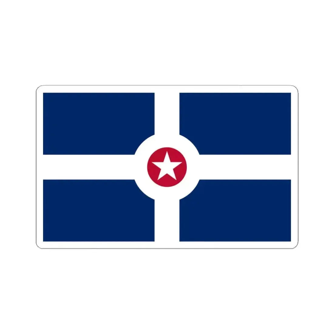 Flag of Indianapolis - STICKER Vinyl Kiss-Cut Decal 4 Inch White - The Sticker Space