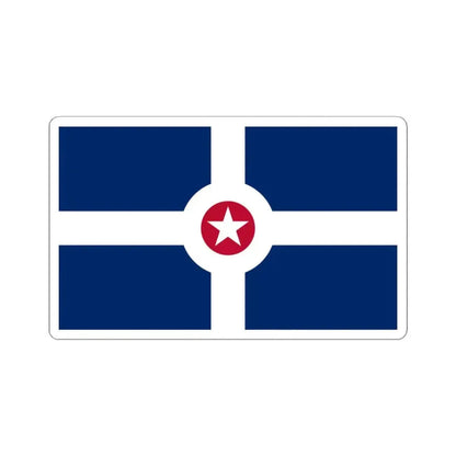 Flag of Indianapolis - STICKER Vinyl Kiss-Cut Decal 4 Inch White - The Sticker Space
