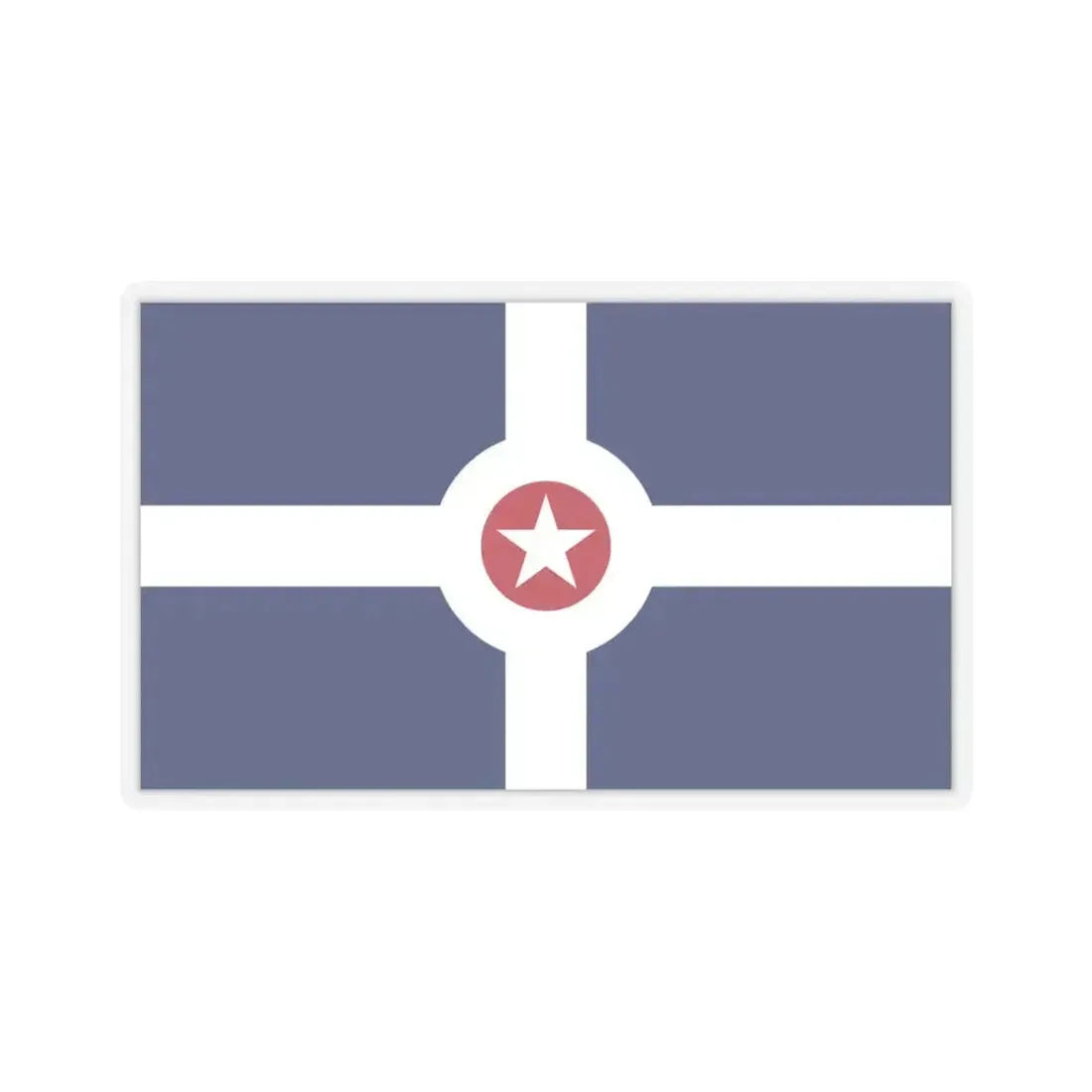 Flag of Indianapolis - STICKER Vinyl Kiss-Cut Decal 6 Inch Transparent - The Sticker Space