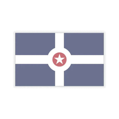 Flag of Indianapolis - STICKER Vinyl Kiss-Cut Decal 6 Inch Transparent - The Sticker Space