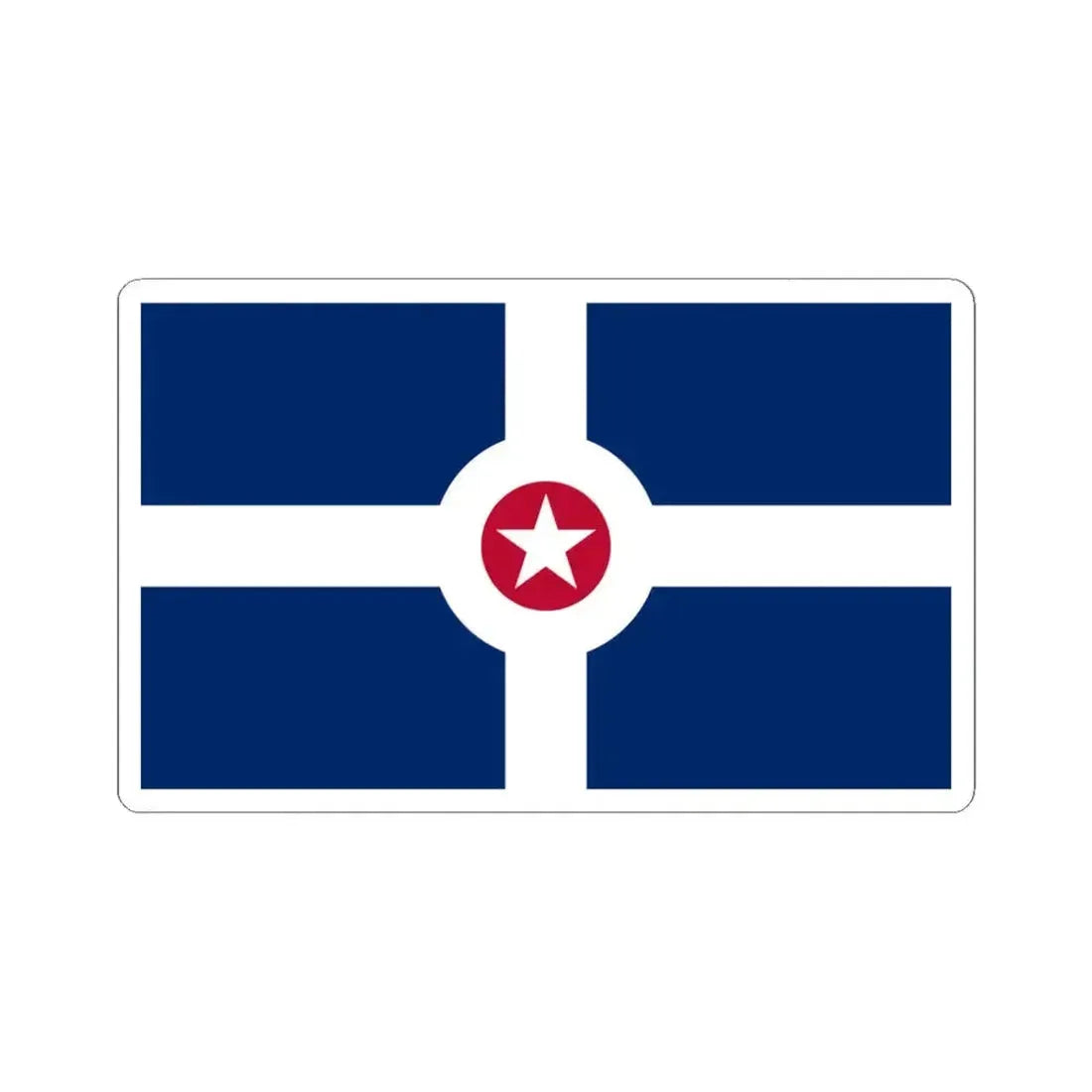 Flag of Indianapolis - STICKER Vinyl Kiss-Cut Decal 6 Inch White - The Sticker Space