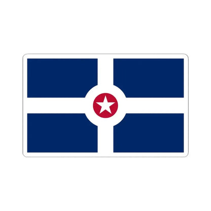 Flag of Indianapolis - STICKER Vinyl Kiss-Cut Decal 6 Inch White - The Sticker Space