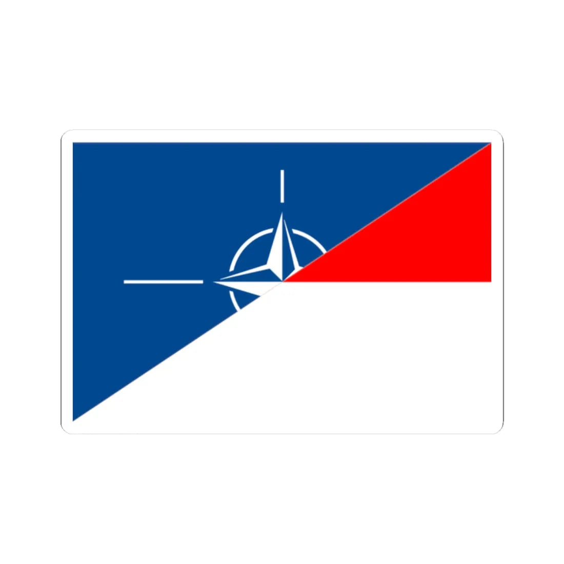 Flag of Indonesia and NATO (Indonesia) STICKER Vinyl Kiss-Cut Decal 2 Inch White - The Sticker Space
