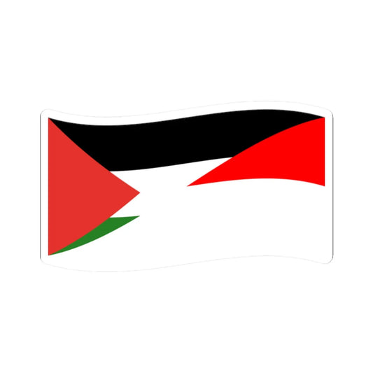 Flag of Indonesia and Palestine with waves (Indonesia) STICKER Vinyl Kiss-Cut Decal 2 Inch White - The Sticker Space