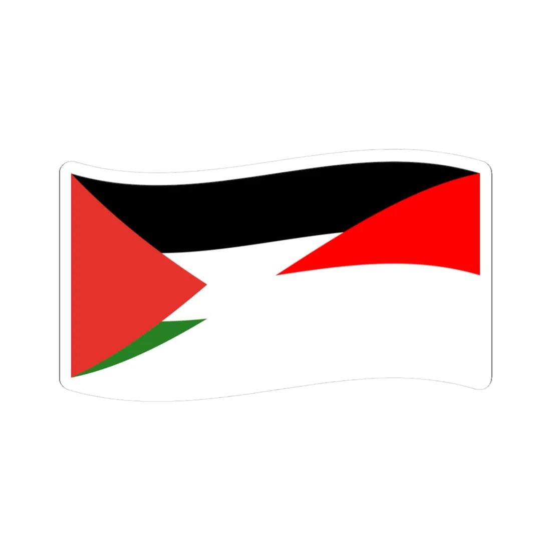 Flag of Indonesia and Palestine with waves (Indonesia) STICKER Vinyl Kiss-Cut Decal 3 Inch White - The Sticker Space
