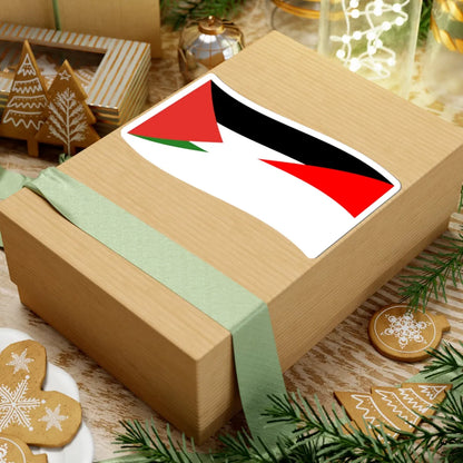 Flag of Indonesia and Palestine with waves (Indonesia) STICKER Vinyl Kiss-Cut Decal - The Sticker Space