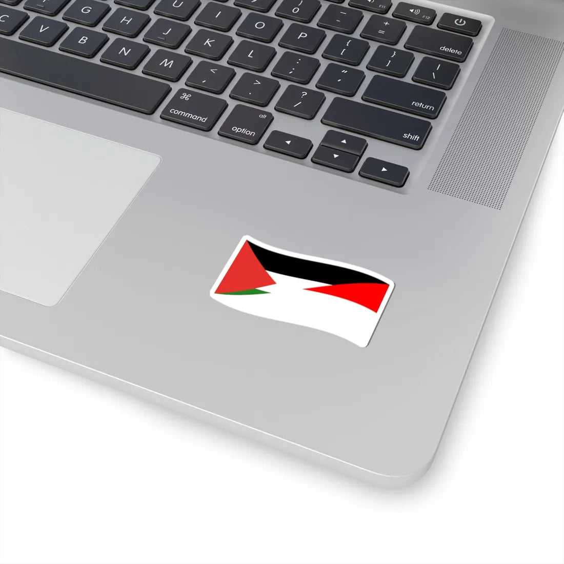 Flag of Indonesia and Palestine with waves (Indonesia) STICKER Vinyl Kiss-Cut Decal - The Sticker Space