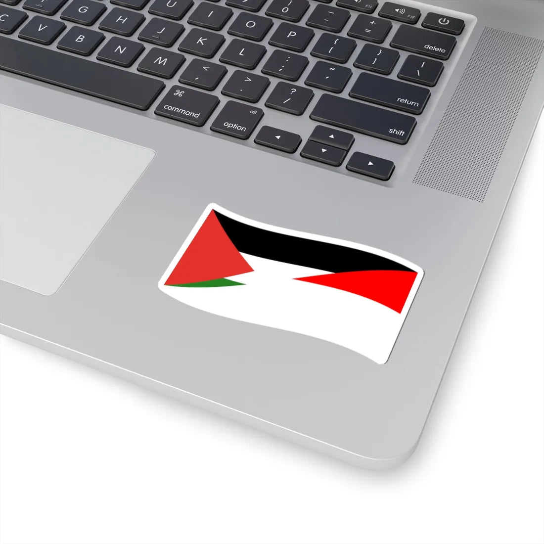 Flag of Indonesia and Palestine with waves (Indonesia) STICKER Vinyl Kiss-Cut Decal - The Sticker Space