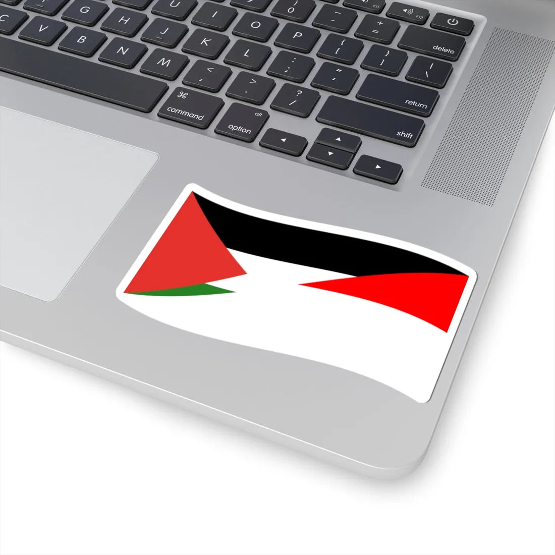 Flag of Indonesia and Palestine with waves (Indonesia) STICKER Vinyl Kiss-Cut Decal - The Sticker Space