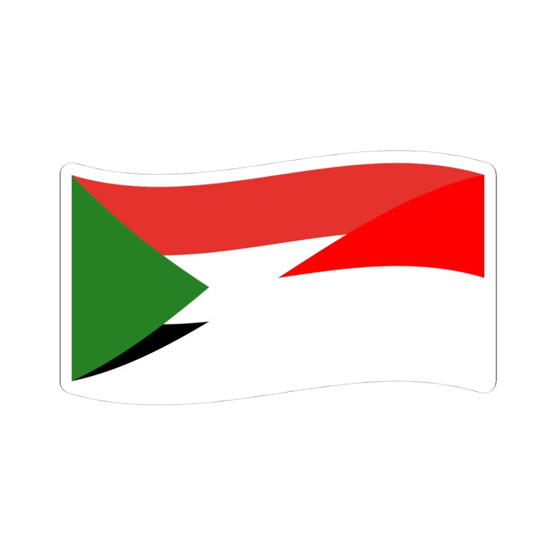 Flag of Indonesia and Sudan with waves (Indonesia) STICKER Vinyl Kiss-Cut Decal 4 Inch White - The Sticker Space