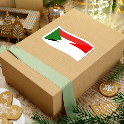 Flag of Indonesia and Sudan with waves (Indonesia) STICKER Vinyl Kiss-Cut Decal - The Sticker Space