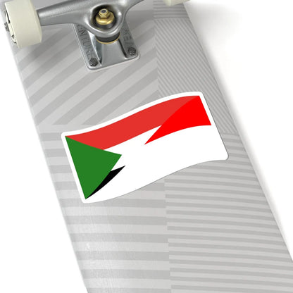 Flag of Indonesia and Sudan with waves (Indonesia) STICKER Vinyl Kiss-Cut Decal - The Sticker Space